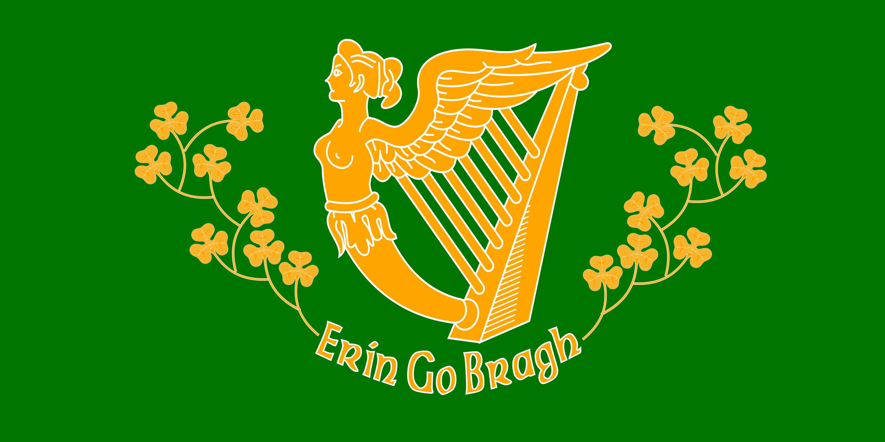 240cm X 150cm Erin Go Bragh Irland Riesige 8ft X 5ft Fahne Banner 