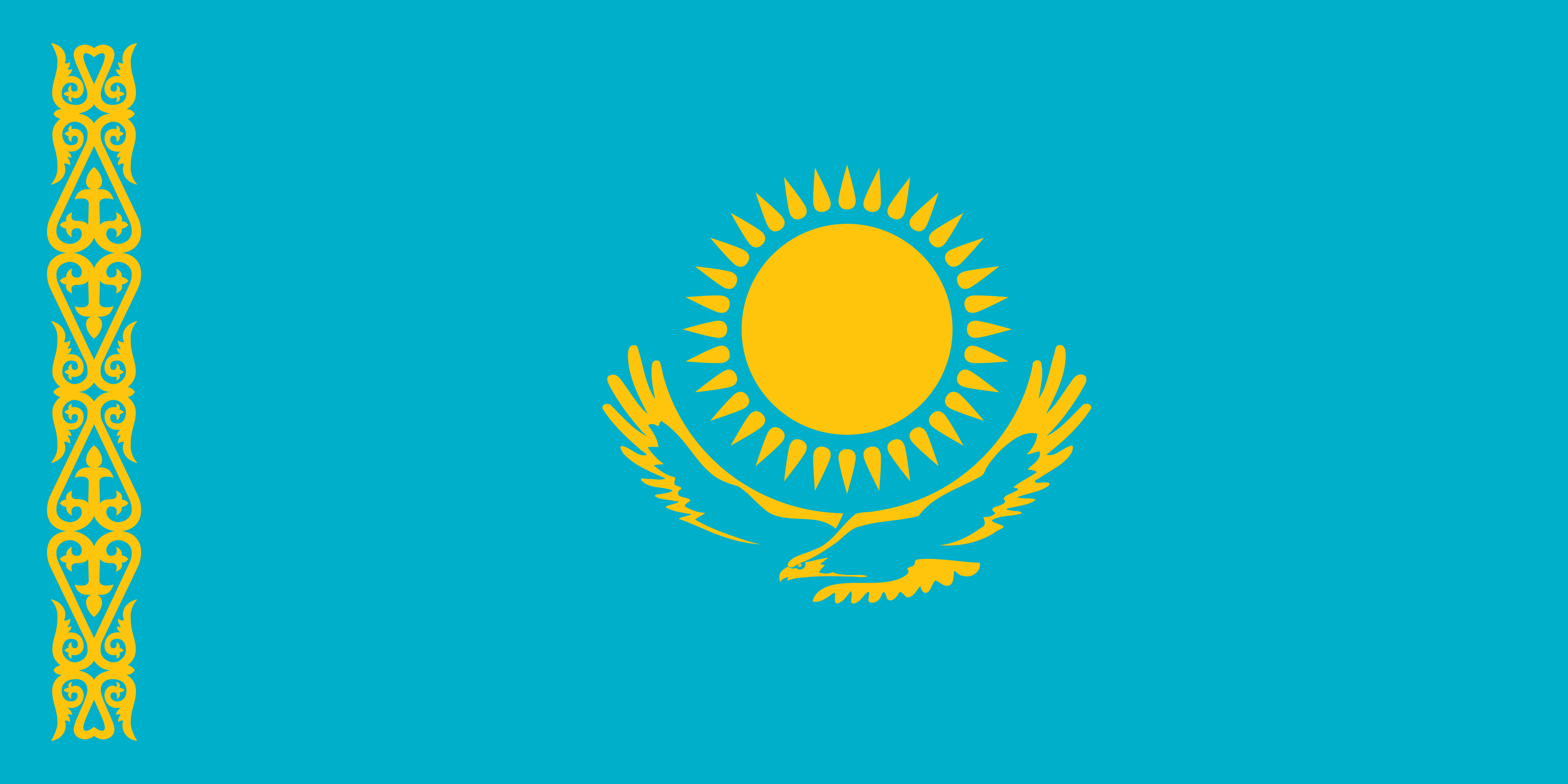 AZ FLAG Drapeau de Table Kazakhstan 21x14cm Petit Drapeaux DE Bureau Kazakh 14 x 21 cm