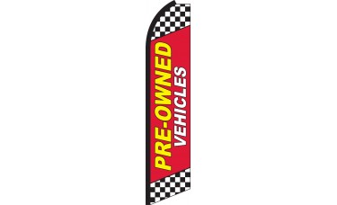 Pre-Owned Vehicles Red Swooper Feather Flag