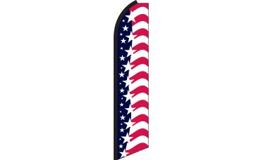 12ft Feather Banner Swooper Flag Open FLAG ONLY stars and stripes 