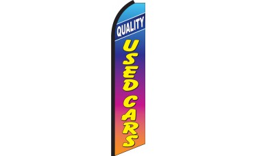 Quality Used Cars Rainbow Swooper Feather Flag