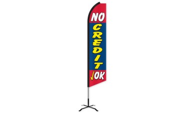 No Credit OK Swooper Feather Flag