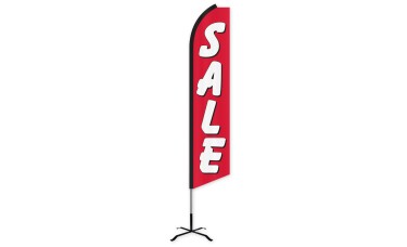 Sale (Red & White) Swooper Feather Flag