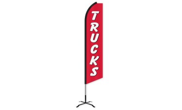 Trucks (Red & White) Swooper Feather Flag