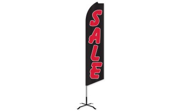 Sale (Black & Red) Swooper Feather Flag