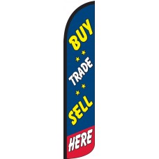Buy, Trade, Sell Here Wind-Free Feather Flag