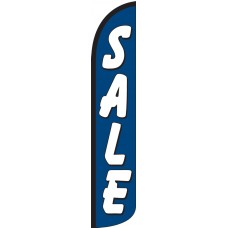 Sale (Blue & White) Wind-Free Feather Flag