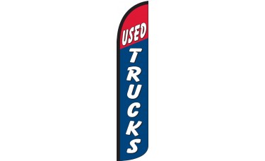 Used Trucks Red/Blue Wind-Free Feather Flag