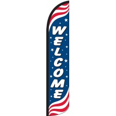 Welcome Patriotic Wind-Free Feather Flag