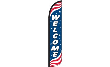 Welcome Patriotic Wind-Free Feather Flag