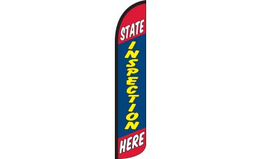 State Inspection Here Wind-Free Feather Flag