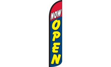 Now Open Wind-Free Feather Flag