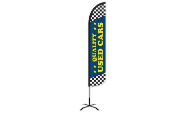 Quality Used Cars Blue Wind-Free Feather Flag