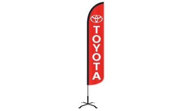 Toyota Red/White Wind-Free Feather Flag