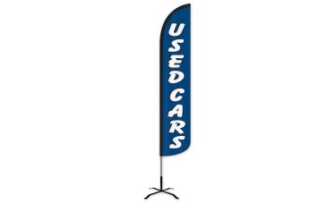 Used Cars (Blue & White) Wind-Free Feather Flag