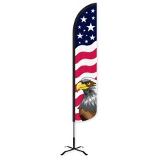 Stars & Bars Eagle Wind-Free Feather Flag