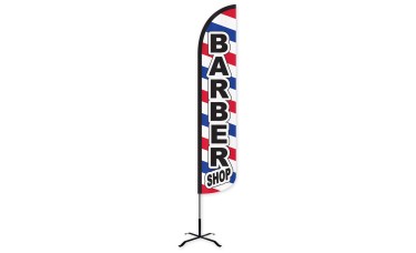 Barber Shop Wind-Free Feather Flag