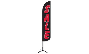 Sale (Black & Red) Wind-Free Feather Flag