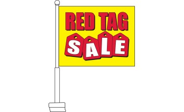 Red Tag Sale Car Flag