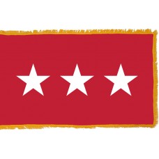 3 Star Army Lt. General Indoor Flag