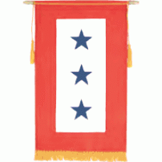 3 Star Service Banner - Blue Stars