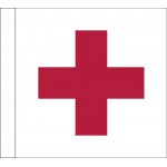 White w/Red Cross Racing Flag