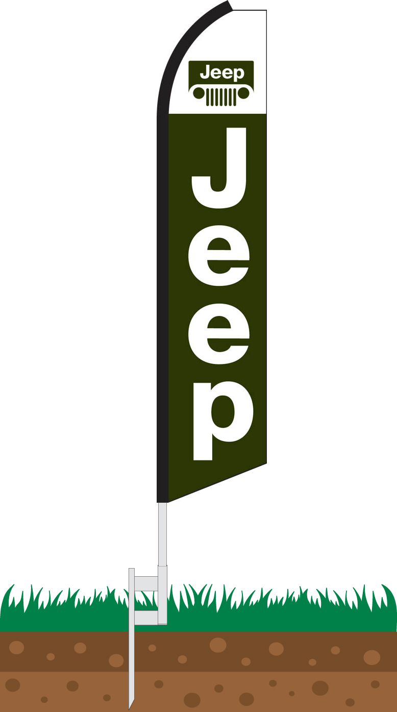 Jeep Windless Full Sleeve Swooper Flag Feather Banner 