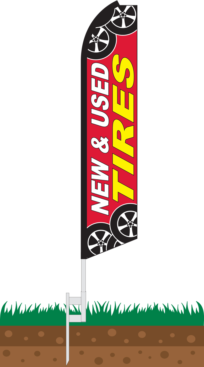 AUTO REPAIR FLUTTER FLAG Tall Curved Feather Swooper Banner Advertising Sign 
