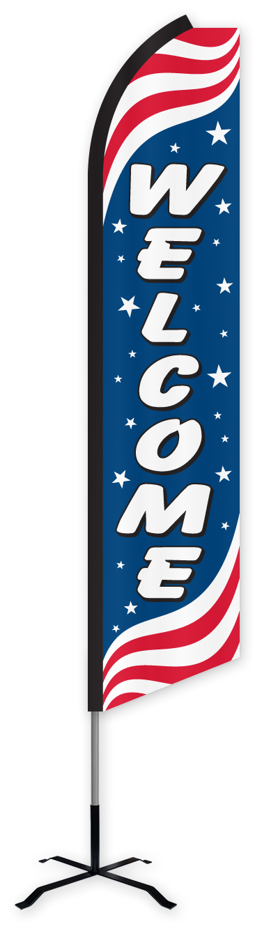 Caution & Flagging Tapes Large USA Swooper Feather Flutter Flag - 11.5ft Tall, 2.5ft Wide Polyester Flag For Outdoor Large Outdoor Flag