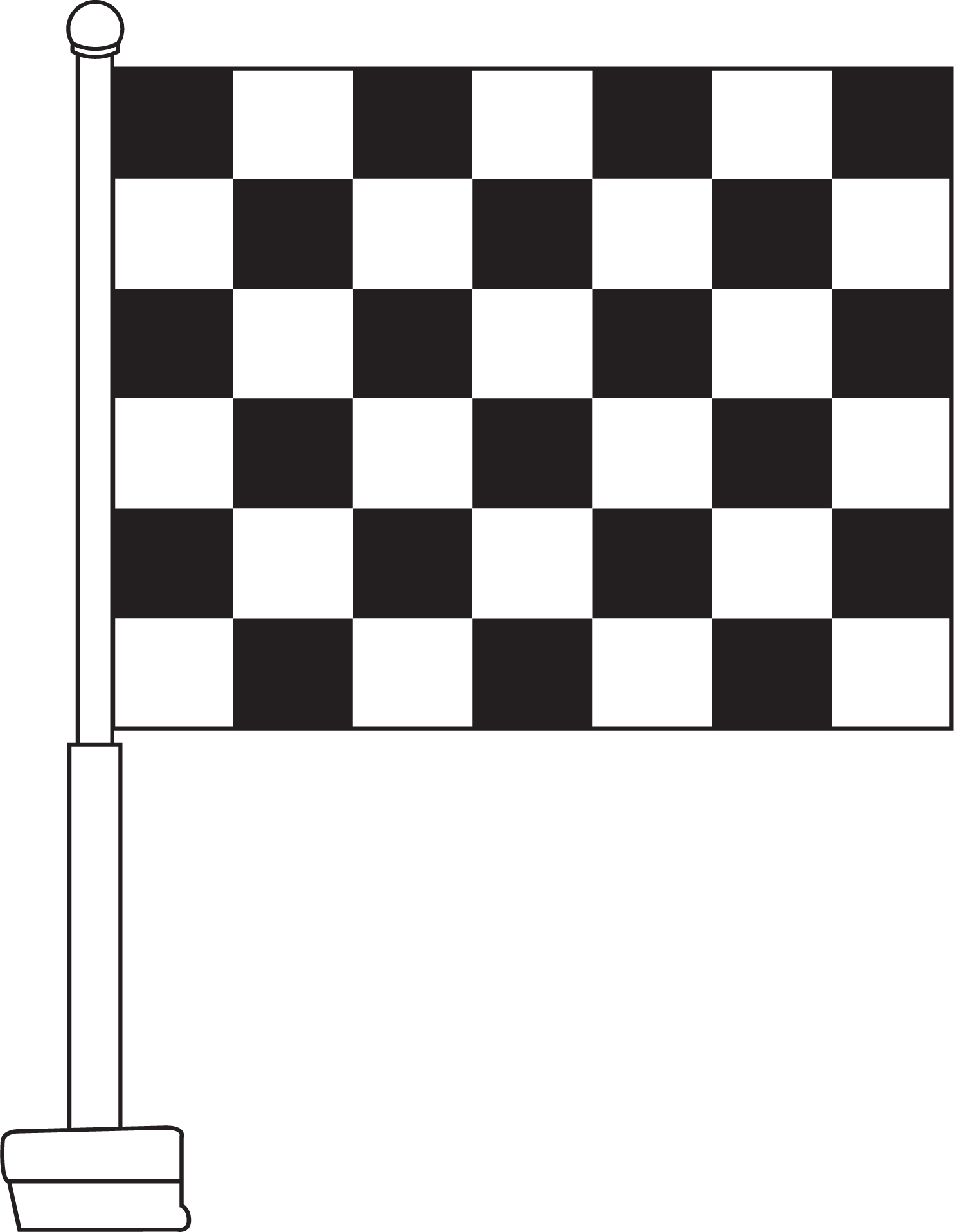 Checkered (Black & White) Car Flag