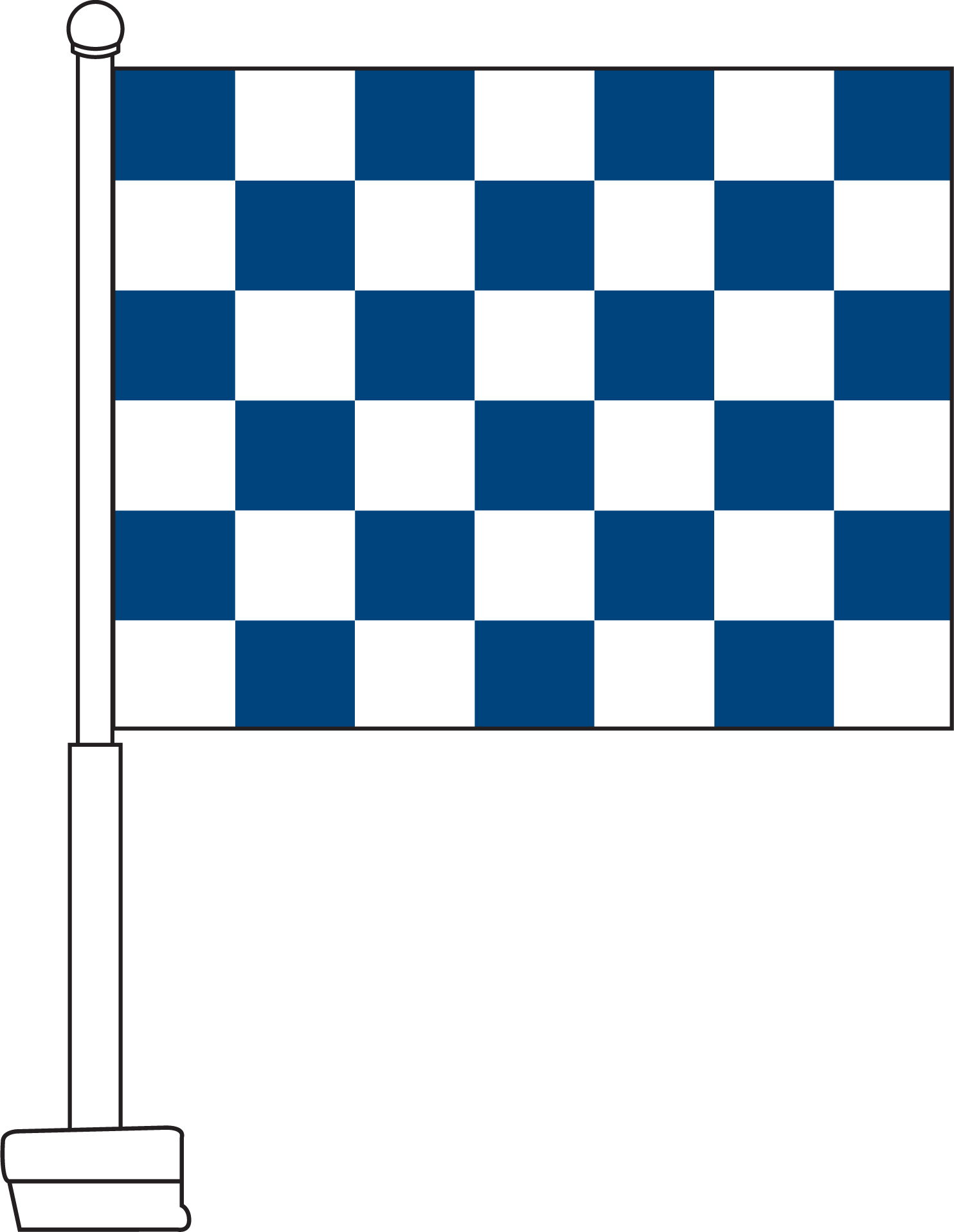 sleeved Blue And White Check Flag 5ft x 3ft 